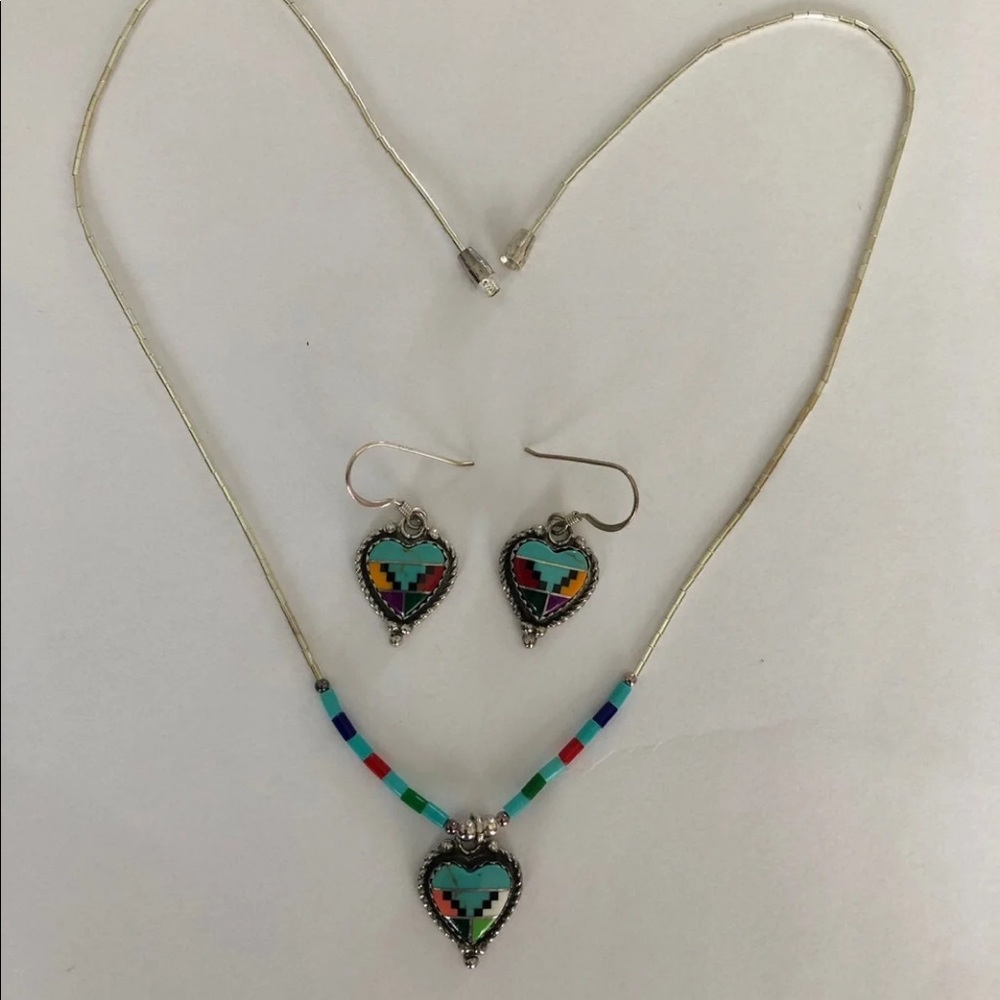 Gorgeous Silver Set Necklace Earrings